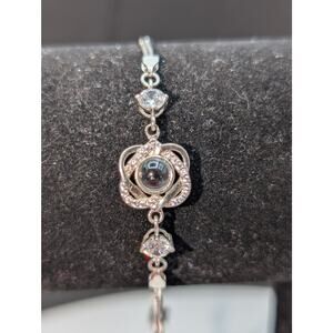 925 Sterling Silver 'I Love You' In 100 Languages Projection Bracelet